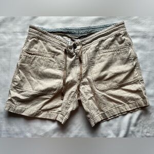 The North Face Tan Women's Shorts linen blend sz 14 large [b16]